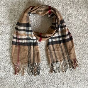 JF J.Ferrar Tan and Black Plaid Scarf